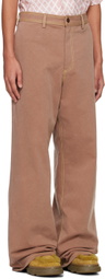 Marni Brown Contrast Stitching Jeans