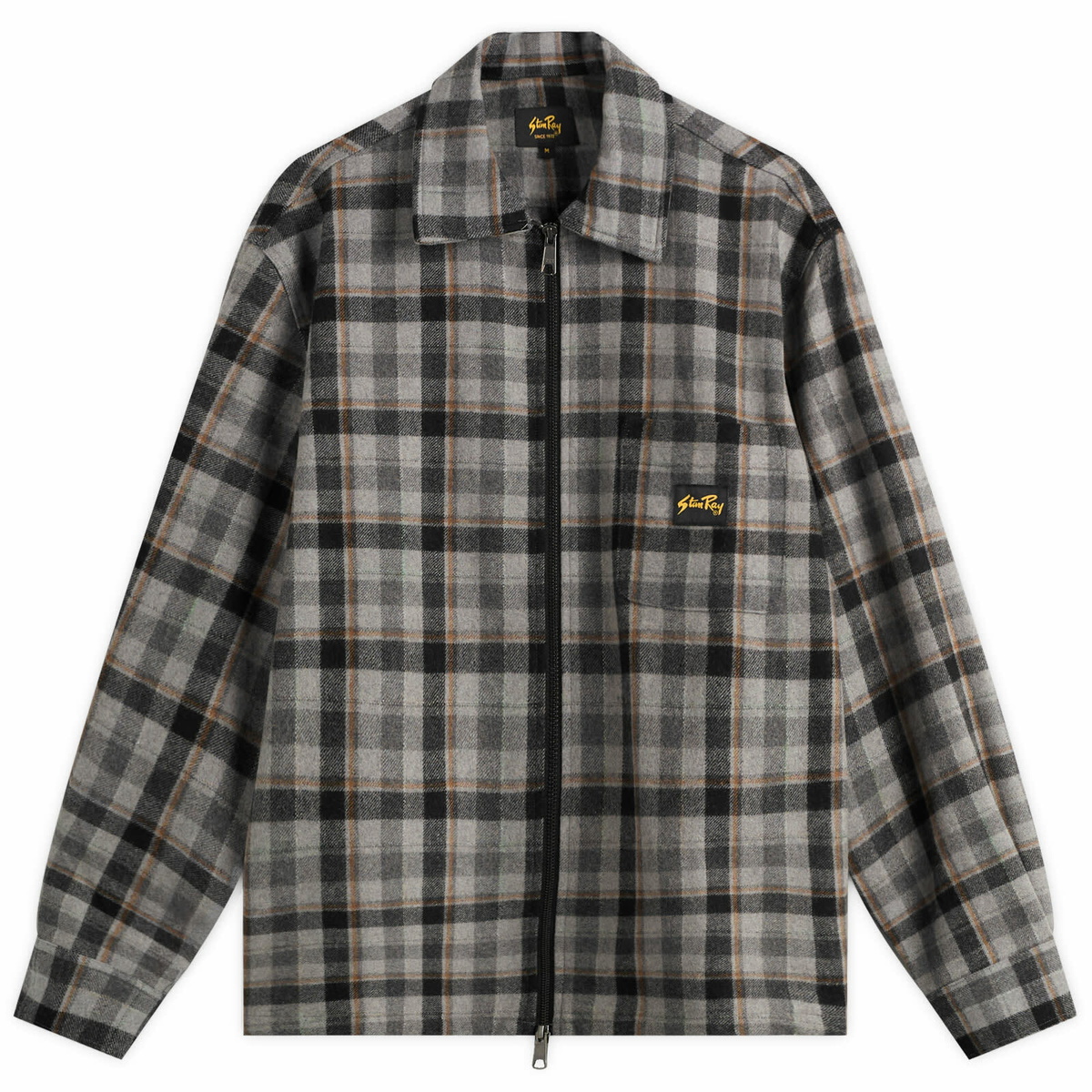 Stan Ray Men's Zip Shirt in Charcoal Plaid