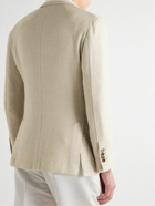 Lardini - Slim-Fit Basketweave Silk and Cashmere-Blend Blazer - Neutrals