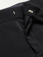 Giorgio Armani - Tapered Wool Tuxedo Trousers - Blue