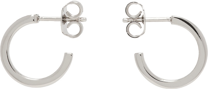 Photo: MM6 Maison Margiela Silver Numeric Minimal Signature Hoop Earrings