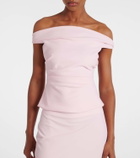The Sei Draped off-shoulder crêpe corset