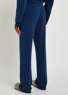The Elder Statesman Daily Logo-embroidered Cotton and Cashmere-blend Sweatpants Navy