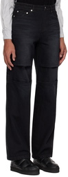 We11done Black Wide-Leg Denim Trousers