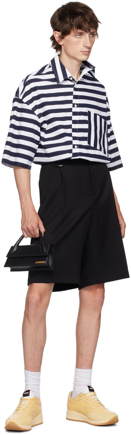 Tシャツ・カットソー JACQUEMUS 'La chemise Pablo' shirt (24H243SH0621520 100) JACQUEMUS White & Navy La Casa 'La chemise Pablo' Shirt