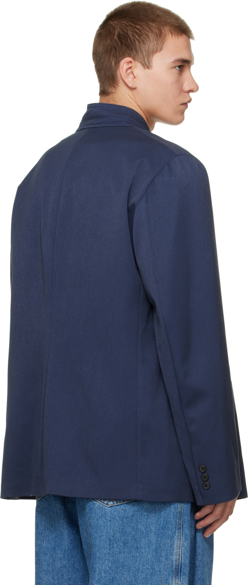 Hed Mayner Navy Shawl Blazer