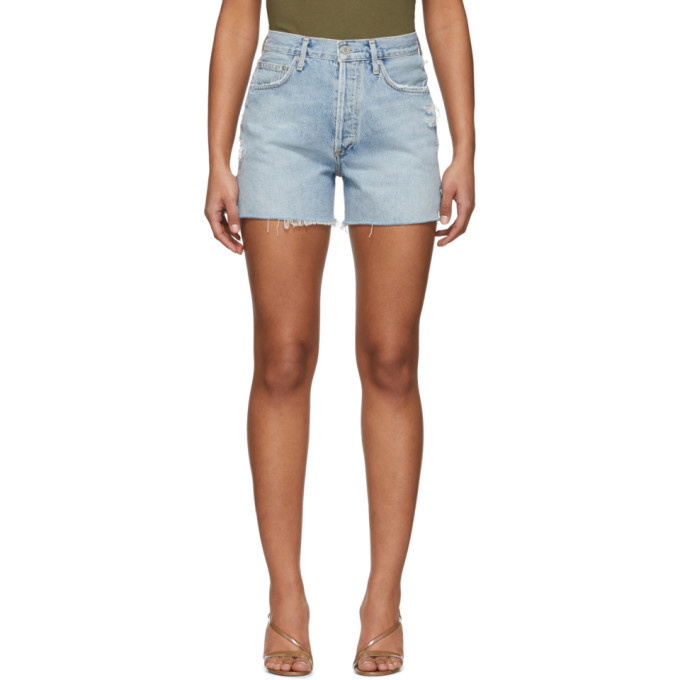 Photo: AGOLDE Blue Denim Dee Super High-Rise Shorts