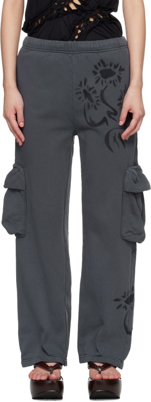 Photo: Collina Strada Gray 'Charcoal Daisies' Lounge Pants