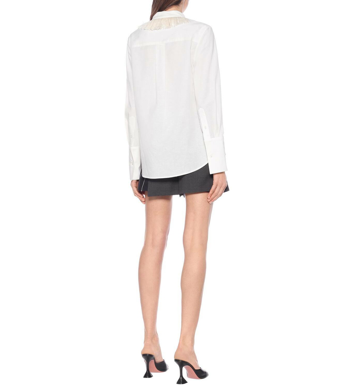 Monse Fringe-collar cotton and linen shirt
