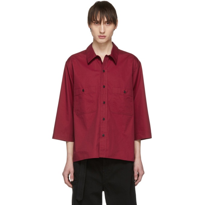 Photo: Lemaire Red Military Three-Quarter Sleeve Shirt