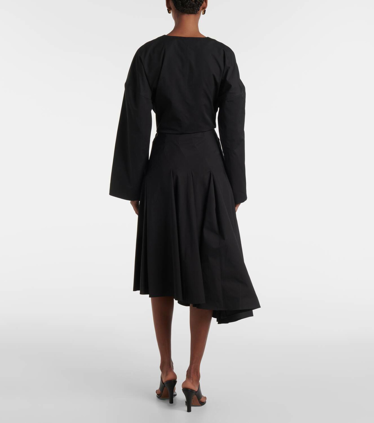 Fforme Rio asymmetric cotton midi skirt