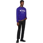 MSGM Blue Artist Logo Sweatshirt