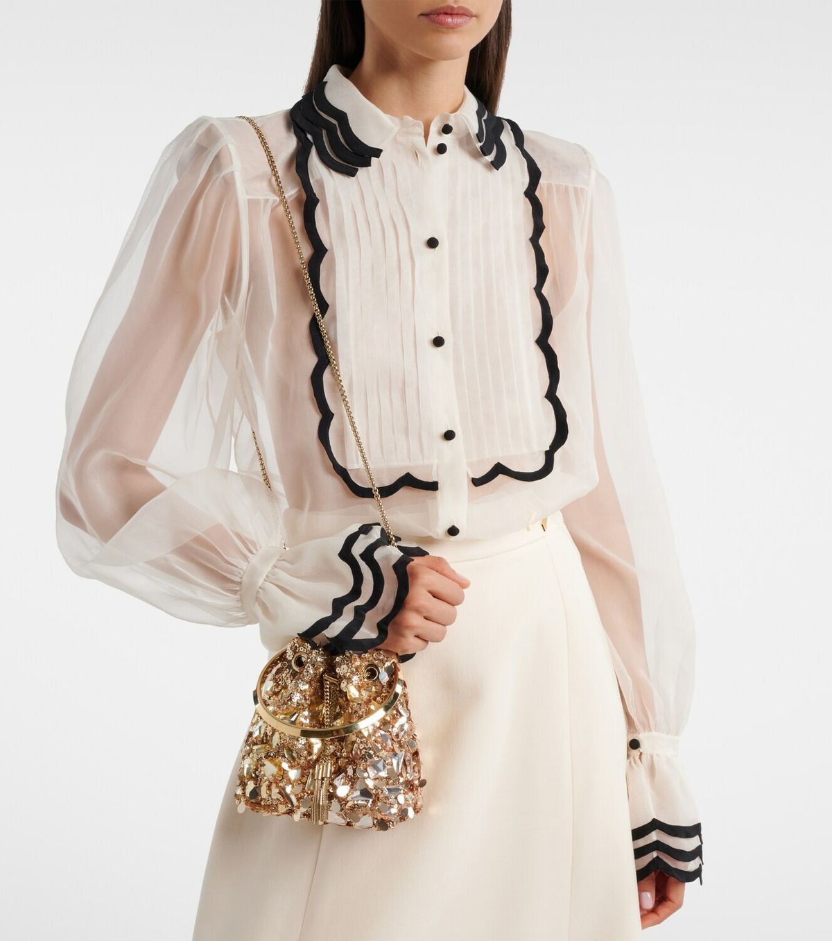 Jimmy Choo Bon Bon Small embellished bucket bag