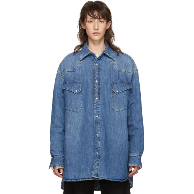 Maison Margiela Indigo Denim Oversized Vintage Shirt Maison Margiela