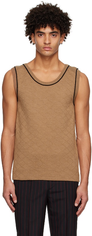 Photo: Ernest W. Baker Tan Quilted Tank Top