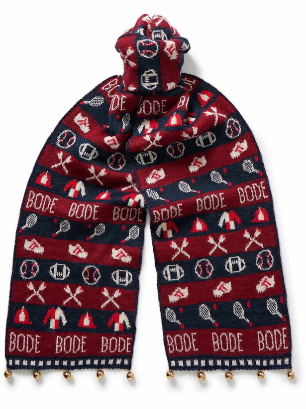 Photo: BODE - Embellished Jacquard-Knit Baby Alpaca Scarf