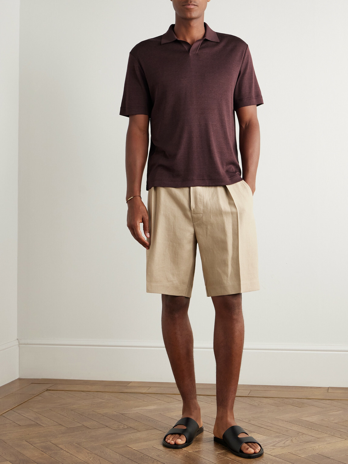 Loro Piana - Valpiana Silk and Cotton-Blend Polo Shirt - Brown