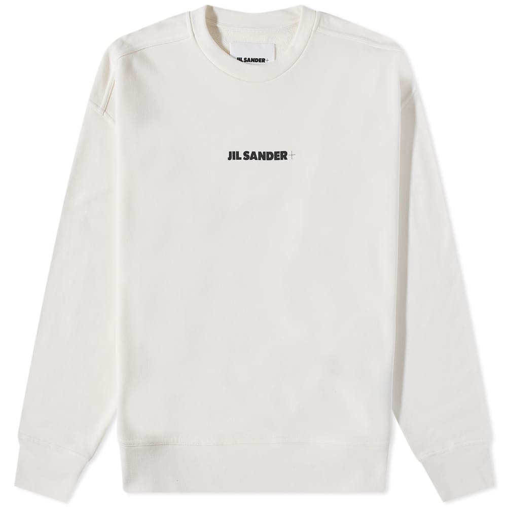 JIL SANDER+ LOGO 23SS SWEATアイボリー Jil Sander Men's Long Sleeve Logo T-Shirt in Dark Sand Jil