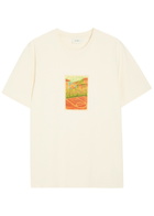 Les Deux Court Printed Cotton T-shirt White