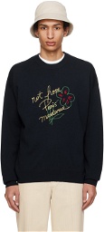 Drôle De Monsieur Navy 'La Maille Slogan Esquisse' Sweater
