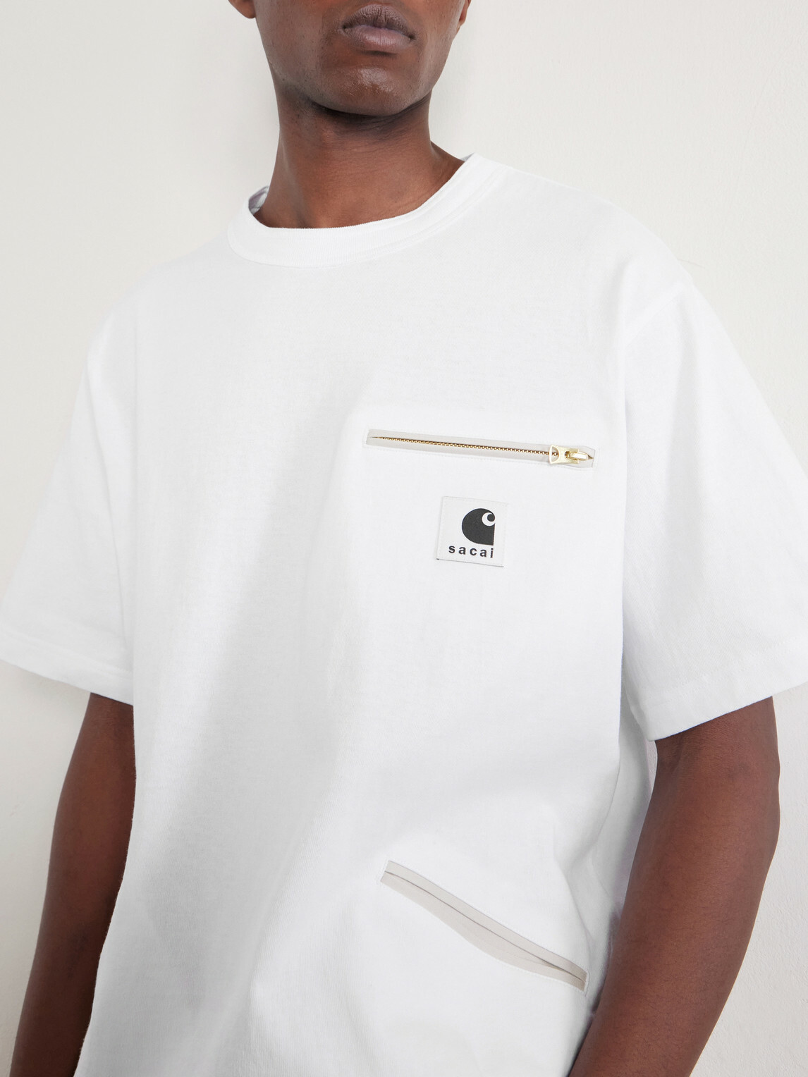 Sacai - Carhartt WIP Logo-Appliquéd Cotton-Jersey T-Shirt - White