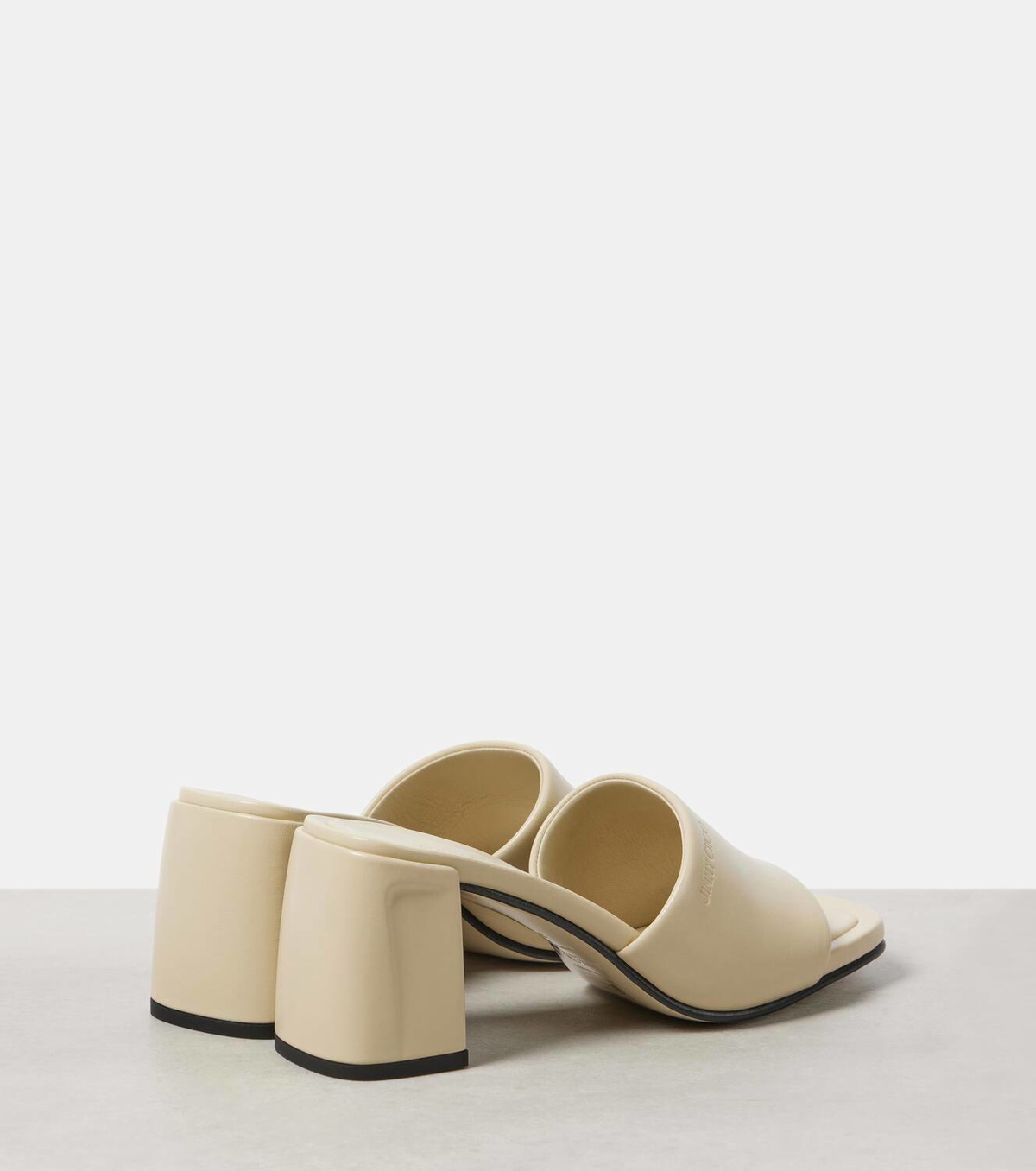 【Jimmy Choo】 Lena 70レザーミュール Jimmy Choo Lua 75MM Ruched Leather Mules | Saks Fifth Avenue