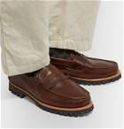 Yuketen - Burnished-Leather Penny Loafers - Brown