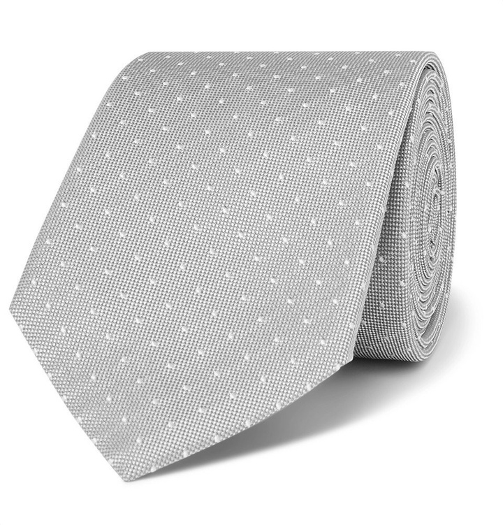 Photo: Paul Smith - 6cm Pin-Dot Silk-Faille Tie - Gray