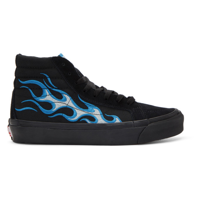 Photo: Vans Black and Blue WTAPS Editions Flame OG Sk8-Hi LX Sneakers