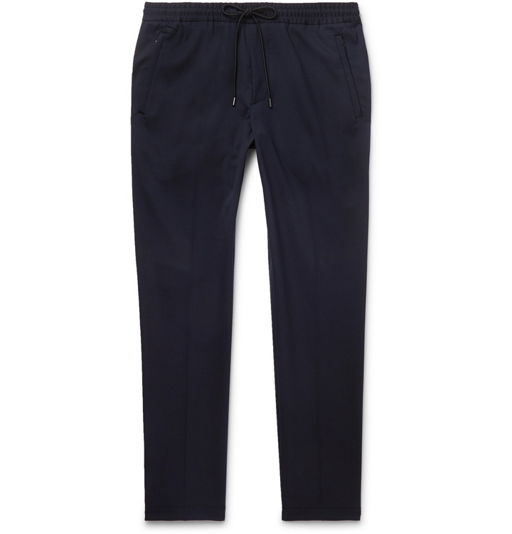 Photo: Hugo Boss - Navy Slim-Fit Woven Drawstring Trousers - Blue