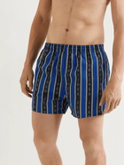 BALENCIAGA - Short-Length Logo-Print Striped Swim Shorts - Multi