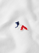 Maison Kitsuné - Logo-Appliquéd Cotton-Piqué Polo Shirt - White