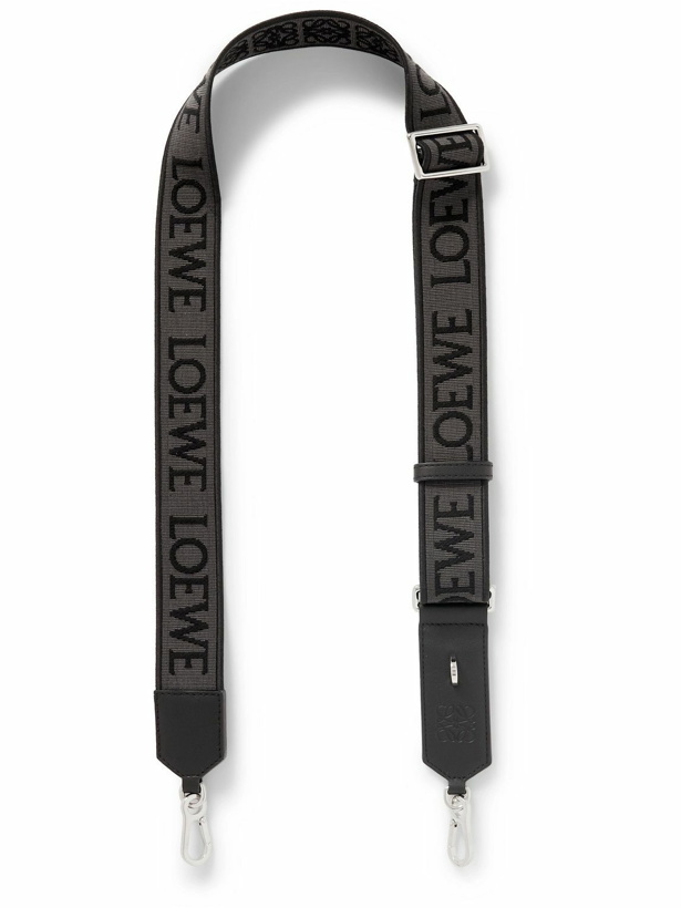 Photo: Loewe - Leather-Trimmed Logo-Jacquard Canvas Strap