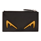 Fendi Black and Yellow Bag Bugs Coin Wallet