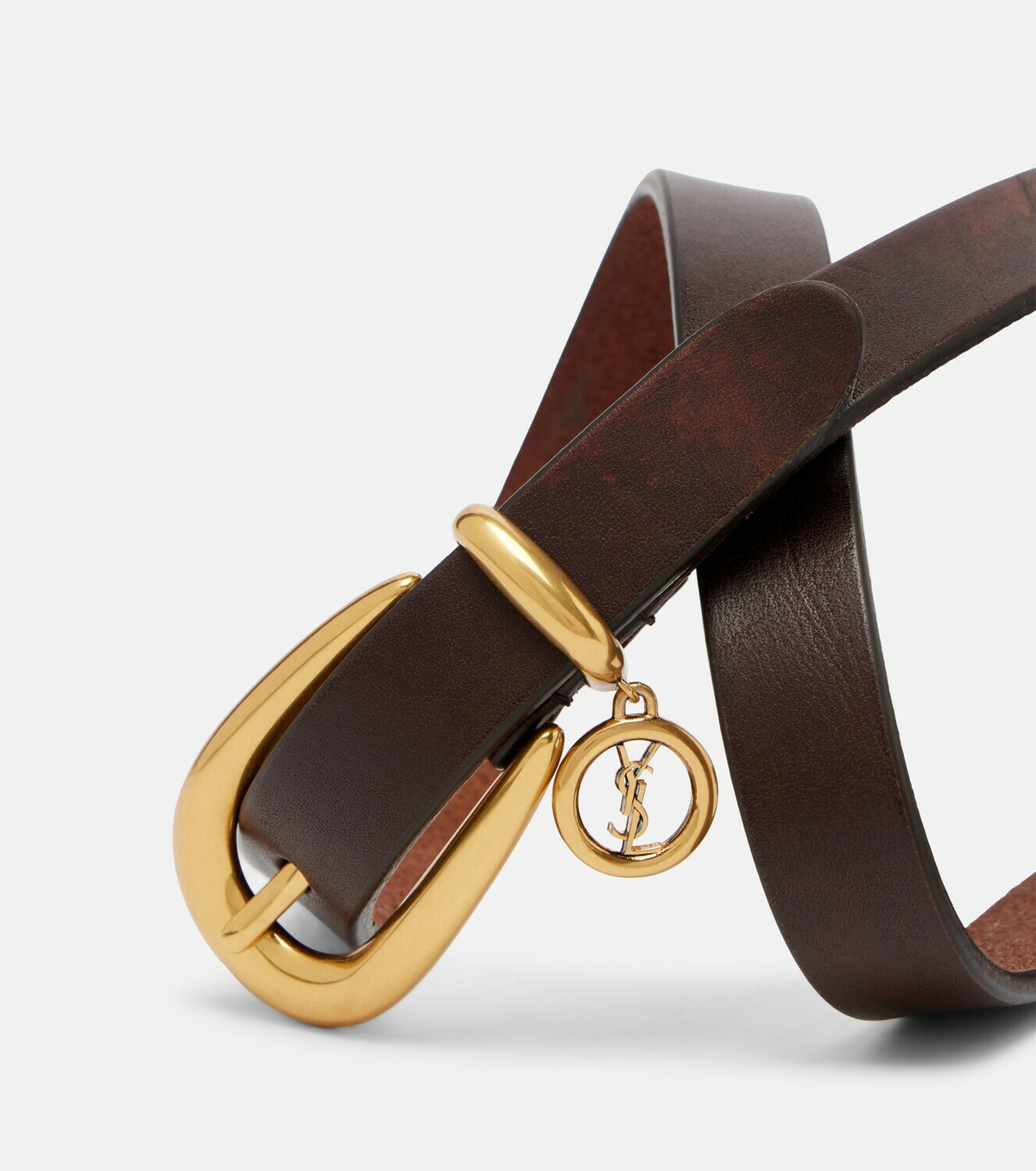 Saint Laurent Cassandre leather belt