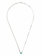 Yvonne Léon 18K White Gold Solitaire Emerald Necklace