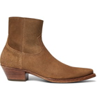 Saint Laurent - Lucas Brushed-Suede Boots - Men - Tan