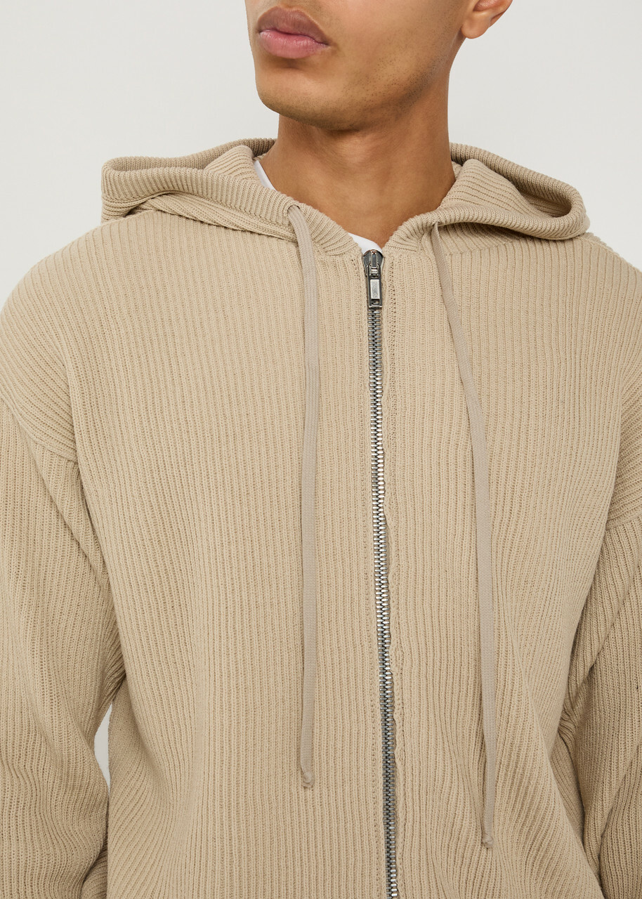 Rick Owens Hooded Wool Jumper Sand