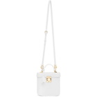 Mark Cross White Croc Benchley Top Handle Bag