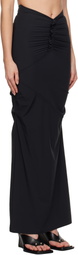 Paris Georgia Black Minimal Ruffle Maxi Skirt