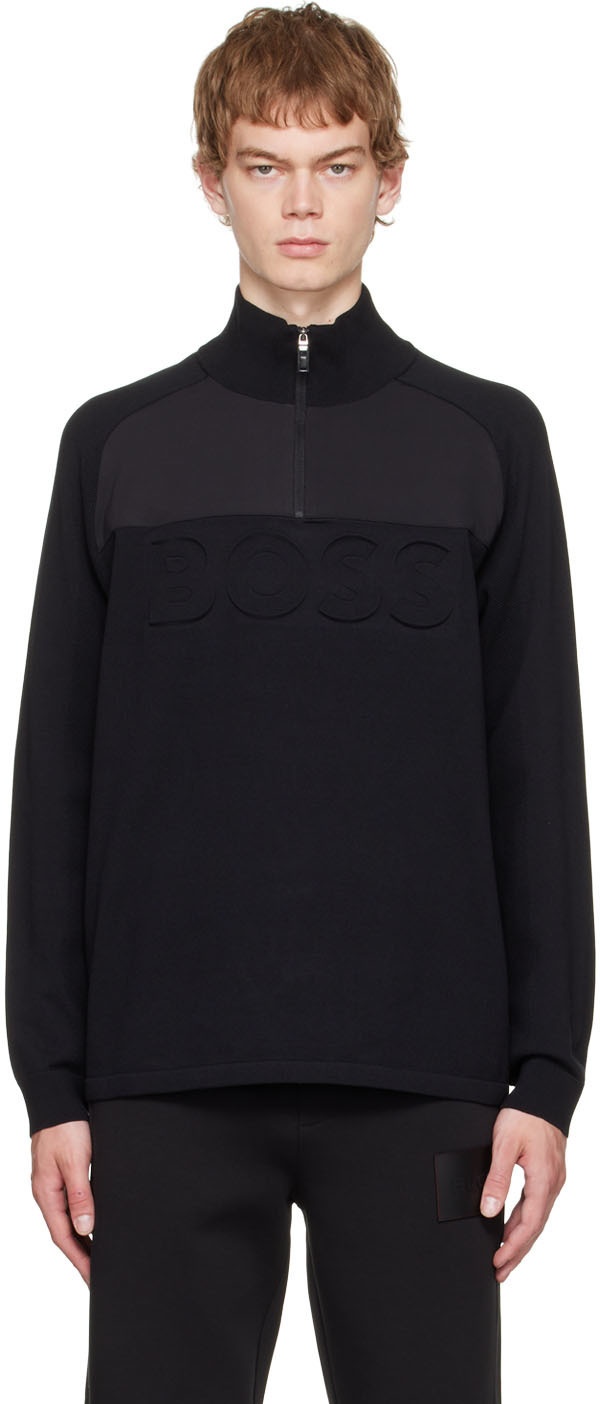 BOSS Black Half-Zip Sweater BOSS