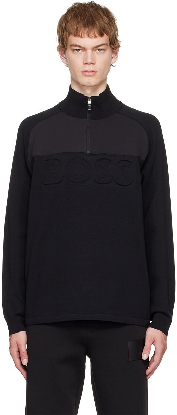 Photo: BOSS Black Half-Zip Sweater