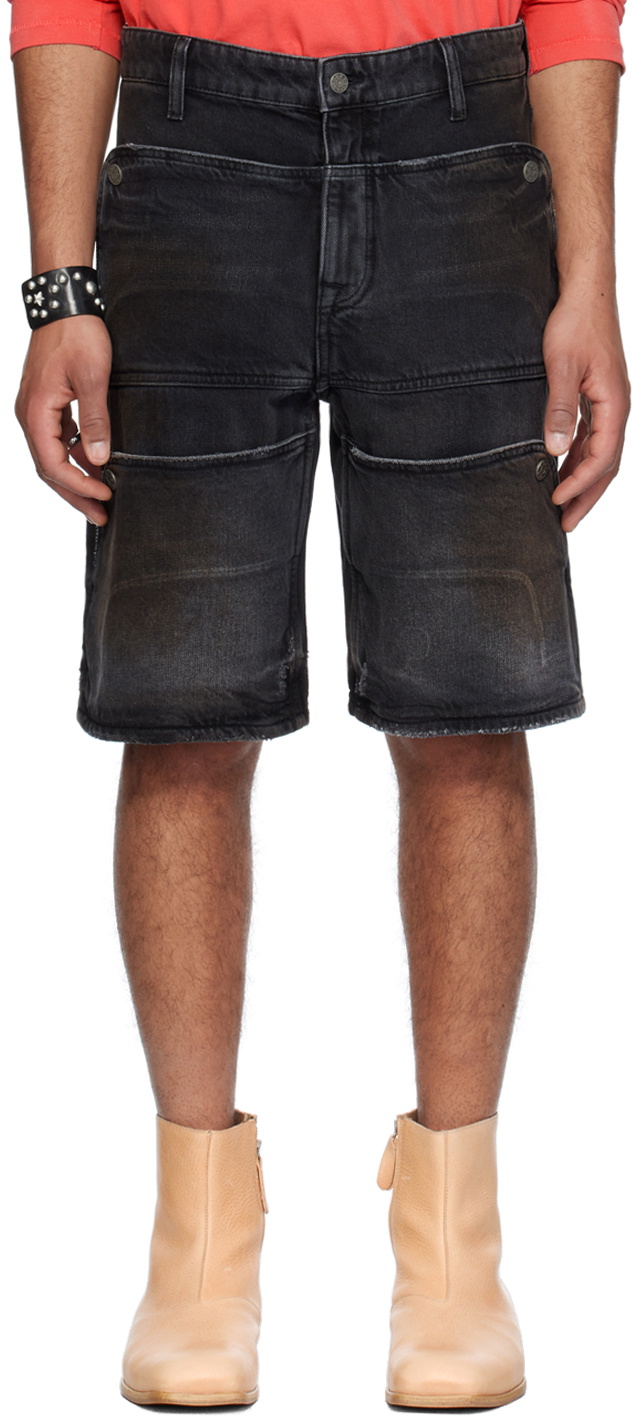 Filippa K CAPRI PANTS - Denim shorts - allover stone/stone blue denim 