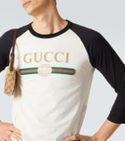 Gucci Logo cotton and silk jersey T-shirt