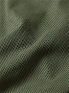 Aspesi - Shell-Trimmed Honeycomb-Knit Cotton Sweater - Green