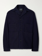 FrizmWORKS - Waffle-Knit Cotton Jacket - Blue