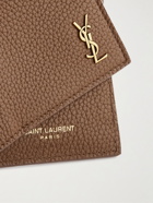 SAINT LAURENT - Logo-Appliquéd Full-Grain Leather Billfold Wallet