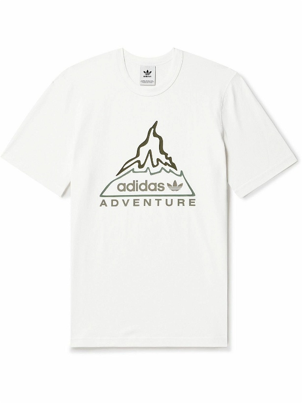 Photo: adidas Originals - Adventure Volcano Logo-Print Cotton-Jersey T-Shirt - White