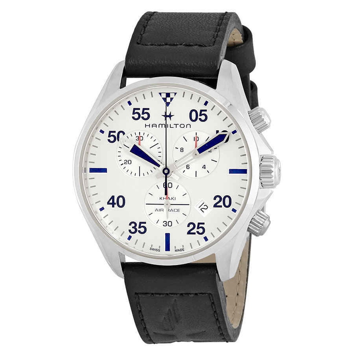 Photo: Hamilton Khaki Pilot Silver Dial Black Leather Mens Watch H76712751