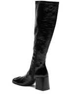 Courrèges 75 Crinkled Vinyl Knee-high Boots Black